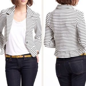 Anthropologie Striped Blazer in Black and White